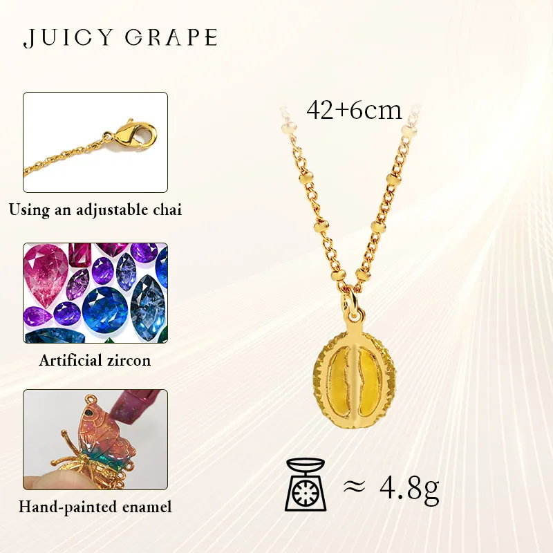 Juicy Grape Durian Necklace Handmade Enamel Necklace  Novel and Fashionable Fruit Charm Necklace Birthday Present For Girl