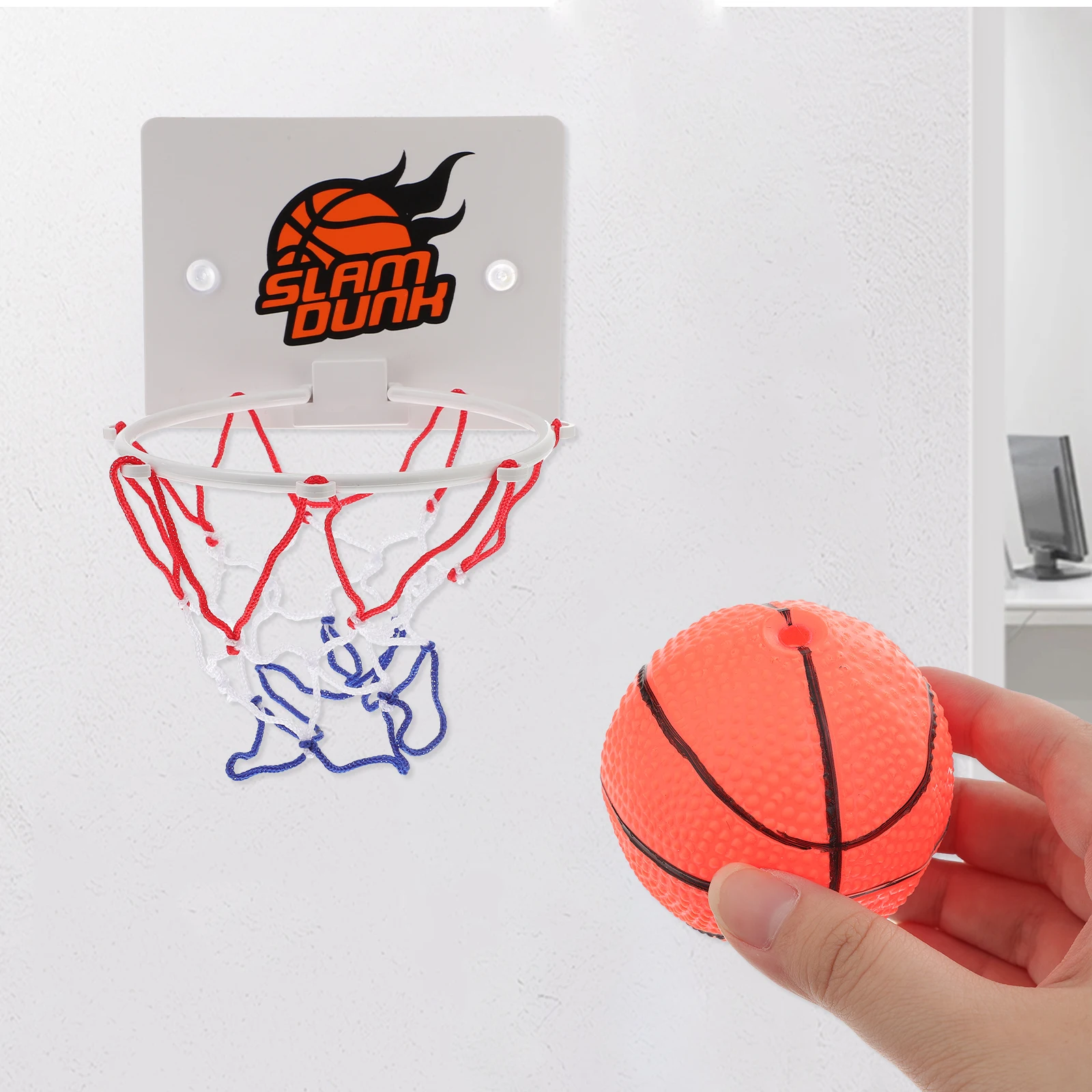 

Mini Basketball Board Wall Mounted Hoop Hanging Portable Game Set Net Indoor for Kids