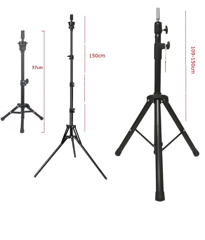 

150cm high Tripod Canvas Head Stand Training Mannequin Stand Wig Holder Adjustable Plastic Material Hair Accessory Tools Canvas