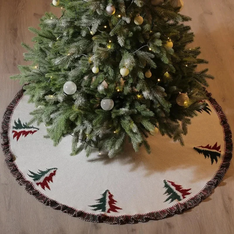 Knitted Christmas Tree Skirt 48inch Knitted Thick Multiple Choices For Christmas Decorative Tree Skirt Gifts And Supplies