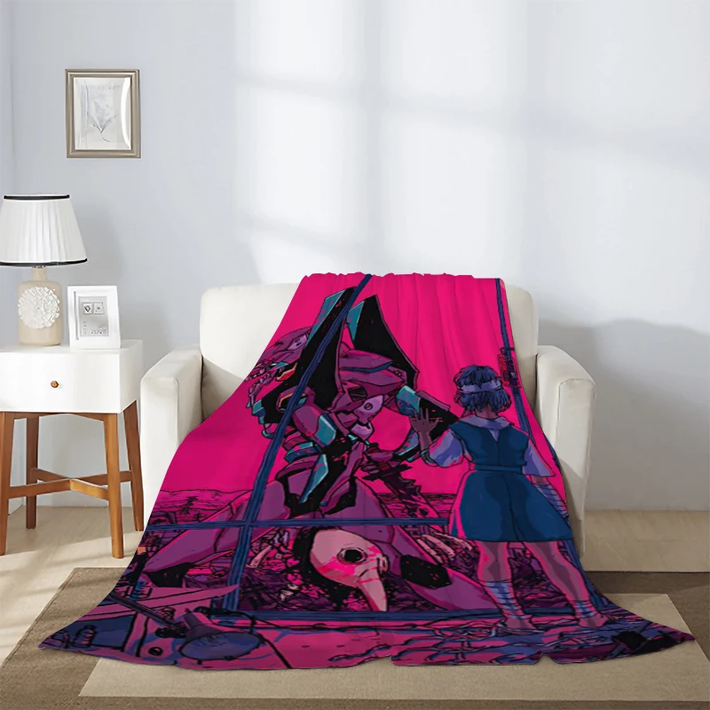 E-Evangelion Anime Blanket Blankets for Decorative Sofa Blanket Double Bed Blankets & Throws Summer Comforter Furry Throw Custom