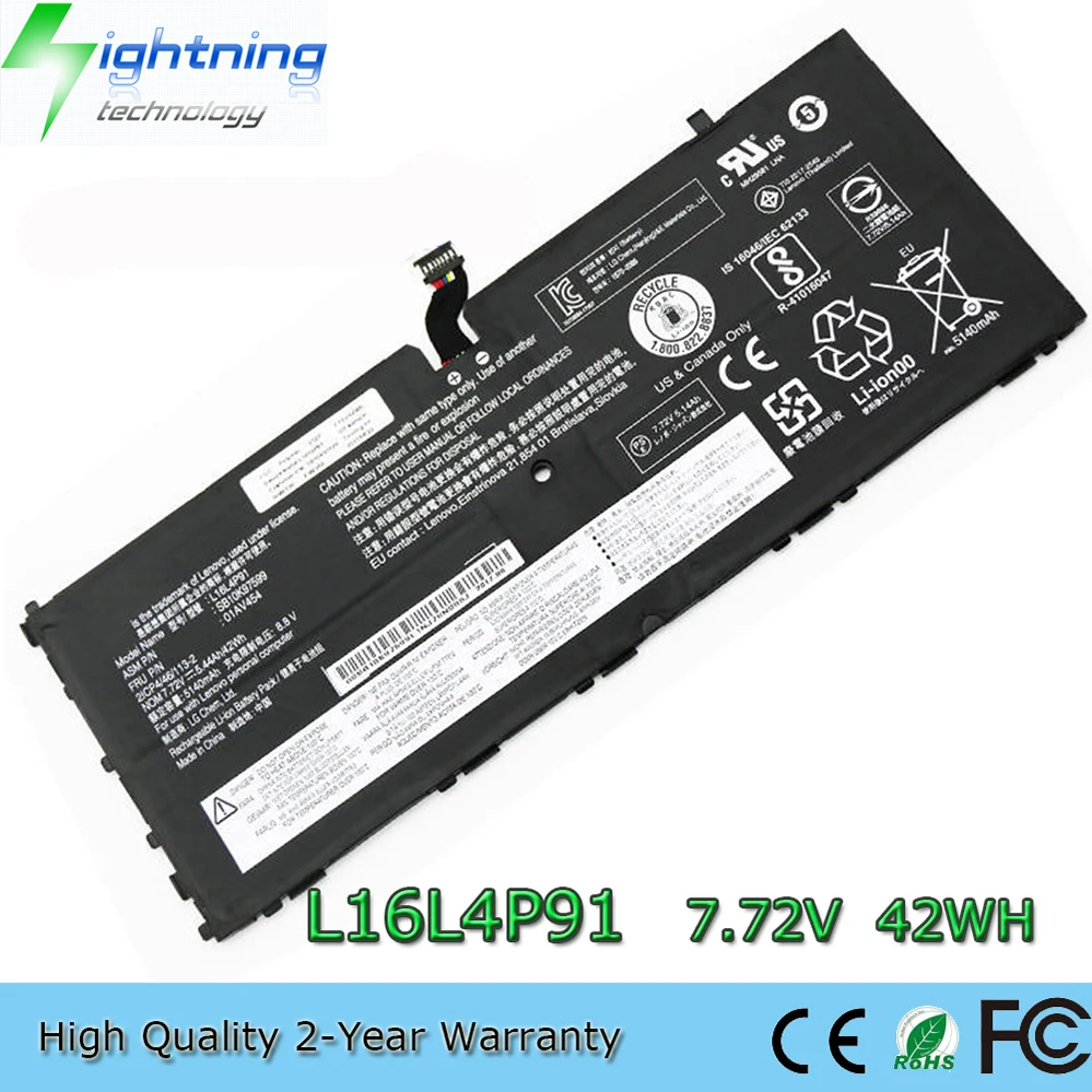 

L16L4P91 7.72V 42Wh Laptop Battery for Lenovo ThinkPad X1 Tablet GEN 3 3RD GEN-20KJ000NAU 01AV454 01AV453 e