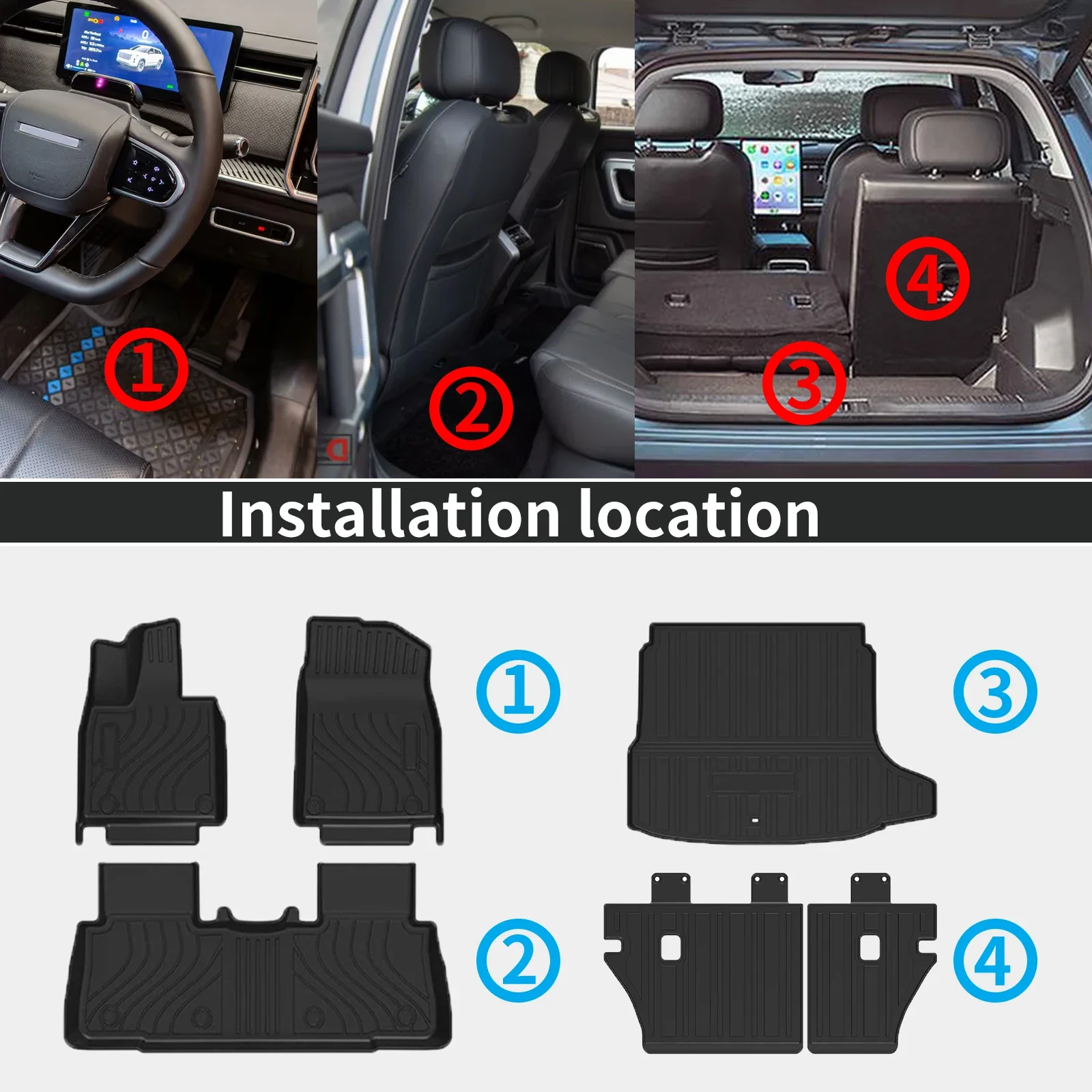 for Mazda CX-6e CX6e  EZ-60 EZ60 2025 2026 2027 TPE Trunk Mat with Seat Back Cover Easy Installation Accessories