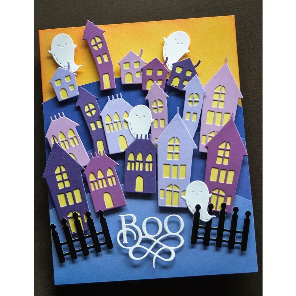 قوالب قوالب إطار قطع معدني للهالوين على شكل يقطين يمكنك صنعها بنفسك لسكرابوكينغ ورق صنع قطع الحرف اليدوية #6