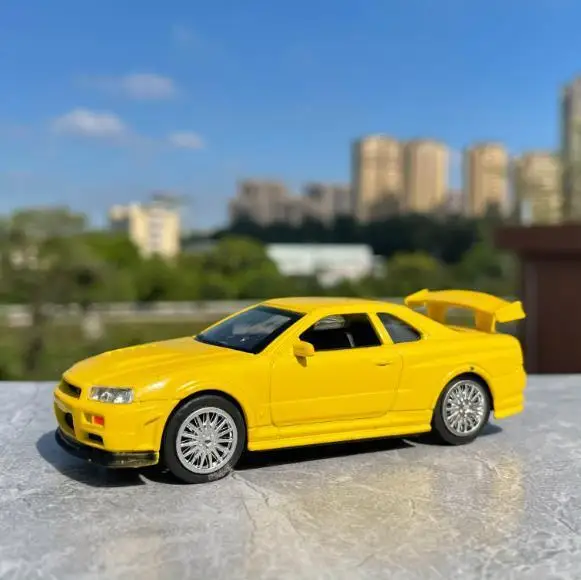 1/43 وصول جديد سعر خاص دييكاست المعادن اليابانية GTR الكلاسيكية R34 نموذج سيارة الأثاث عرض مجموعة لعب للأطفال #2