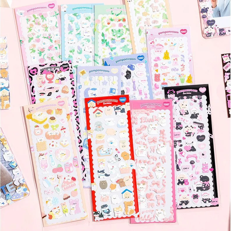 1 Sheet Cute Circus Series Stickers, Korean Style Deco Stickers for Kpop Photocard DIY Decor
