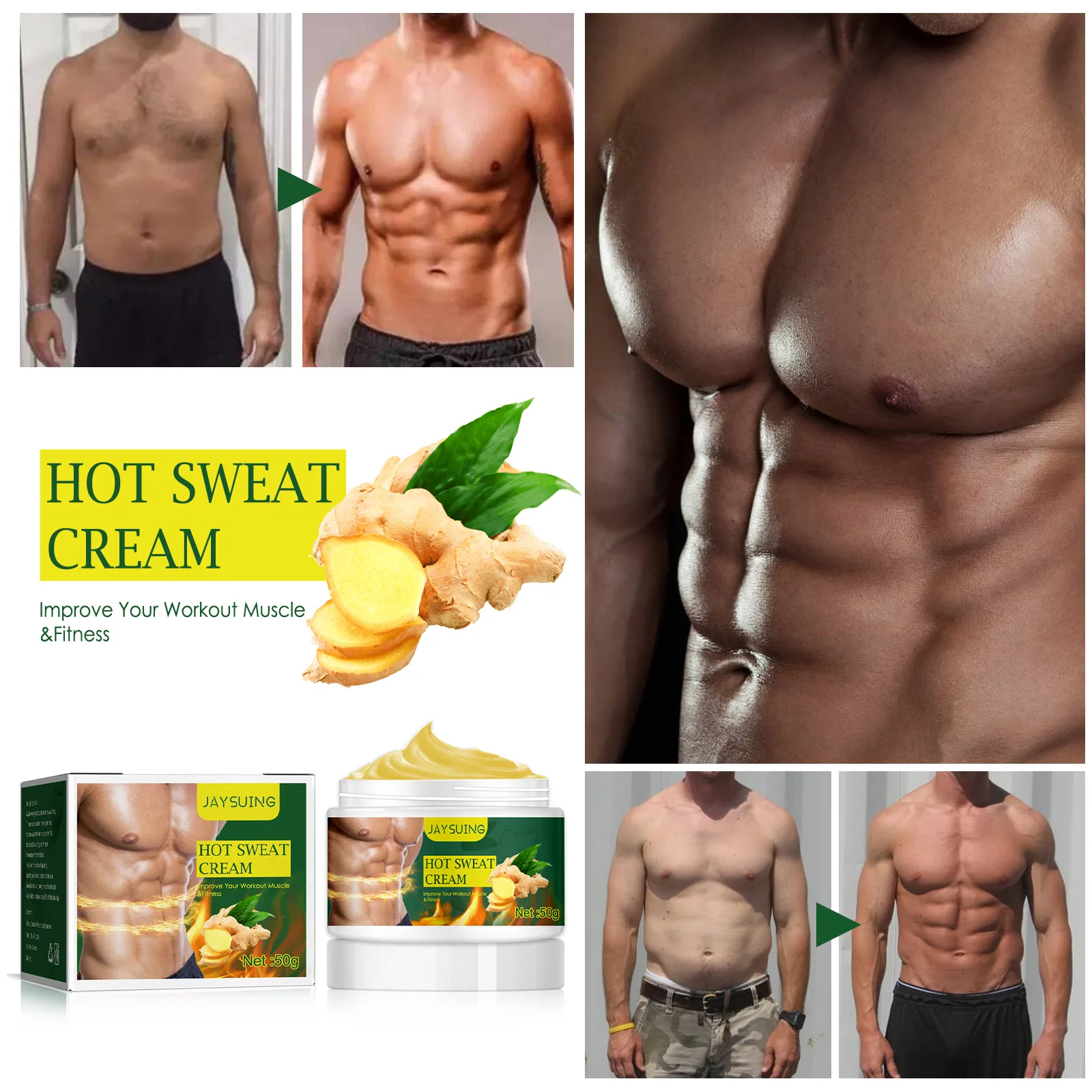 

Abdominal Cream Men's Abdominal Cream Strengthening Muscle Firming Shaping and Shaping Exercise Sweating and Heating Cream