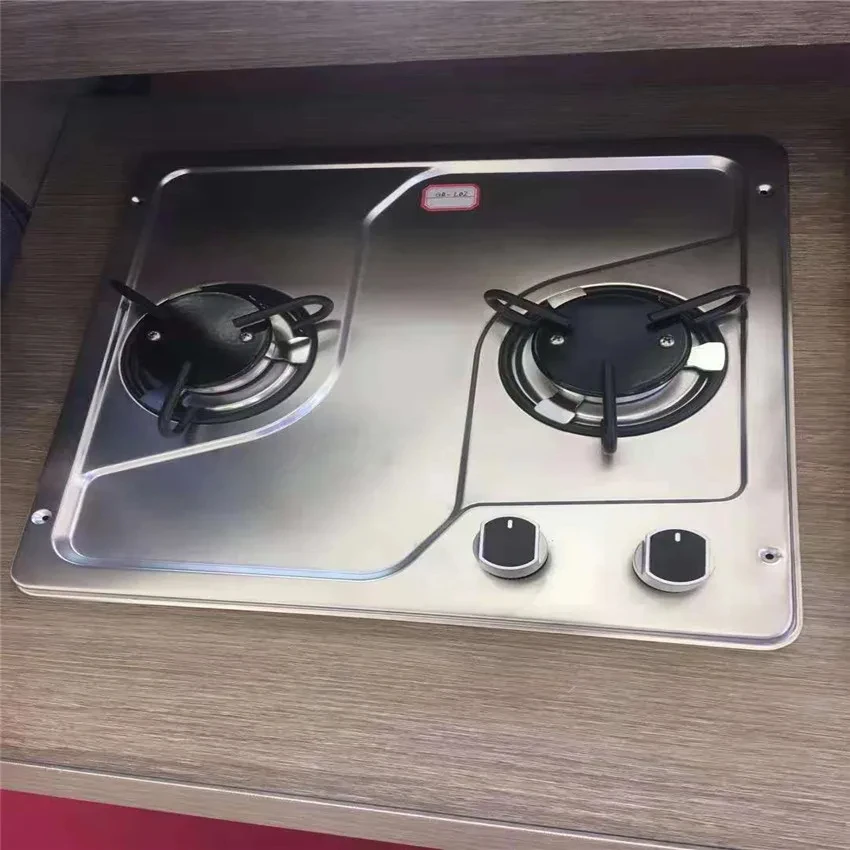 

Boat Caravan RV GR-L02 Stainless Steel 2 Burner Gas Stove Cooker 380*360*110mm Boat Parts