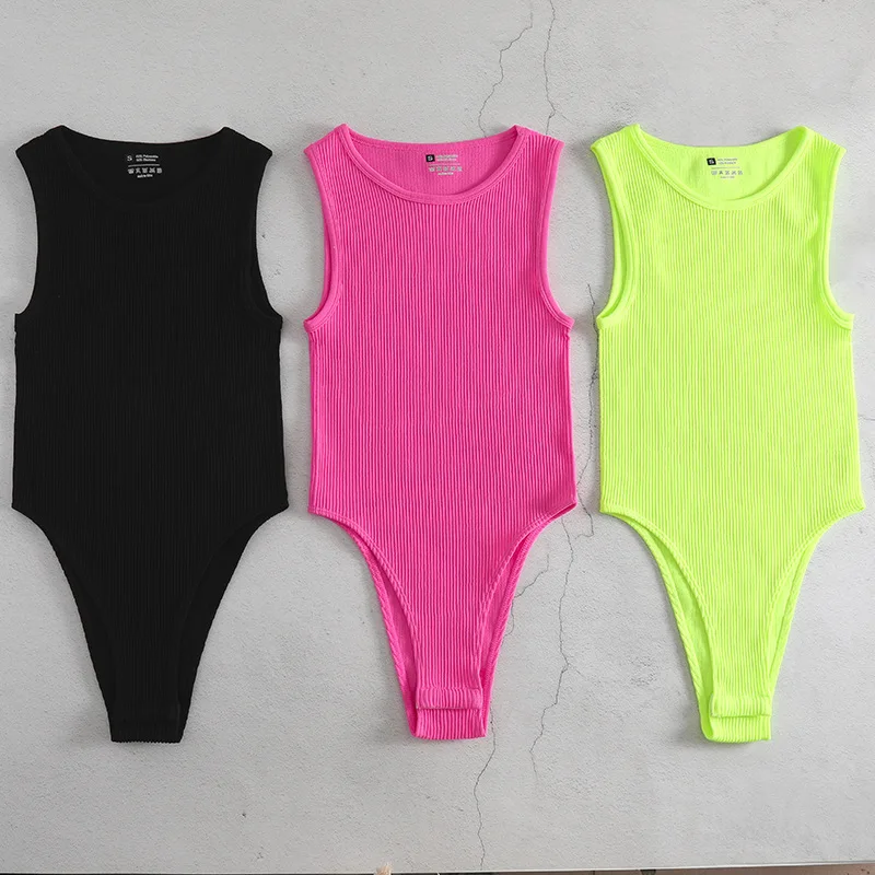 

Sexy New Yoga Ribbed Sleeveless One Piece Yoga Clothes Sports Vest One Piece Thong for Women Bodysuit Shapewear Female Jumpsuit