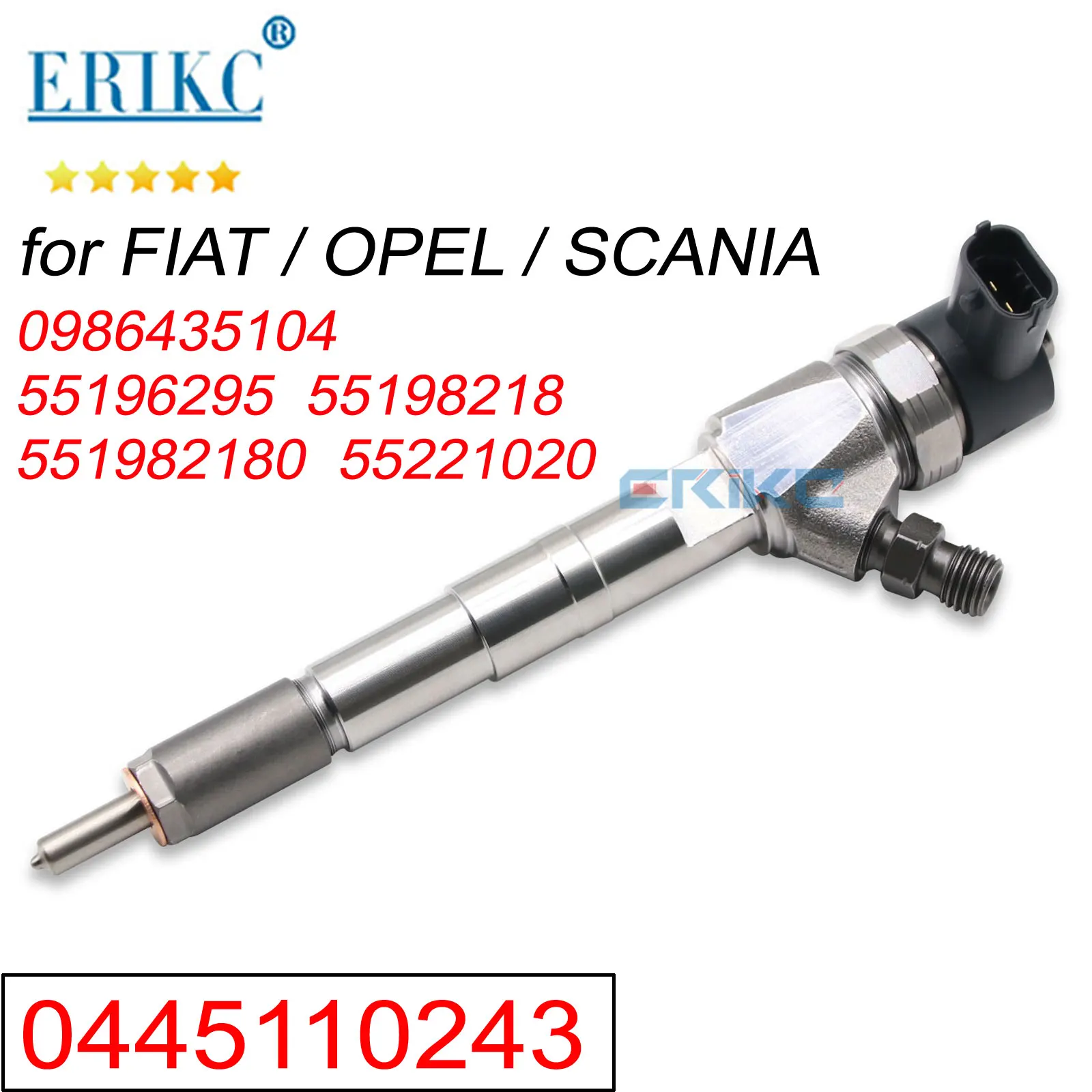 0445110243 Common Rail Injector 0 445 110 243 Fuel Sprayer 0986435104 for FIAT VAUXHALL Alfa Romeo 5196295 55198218 55221020