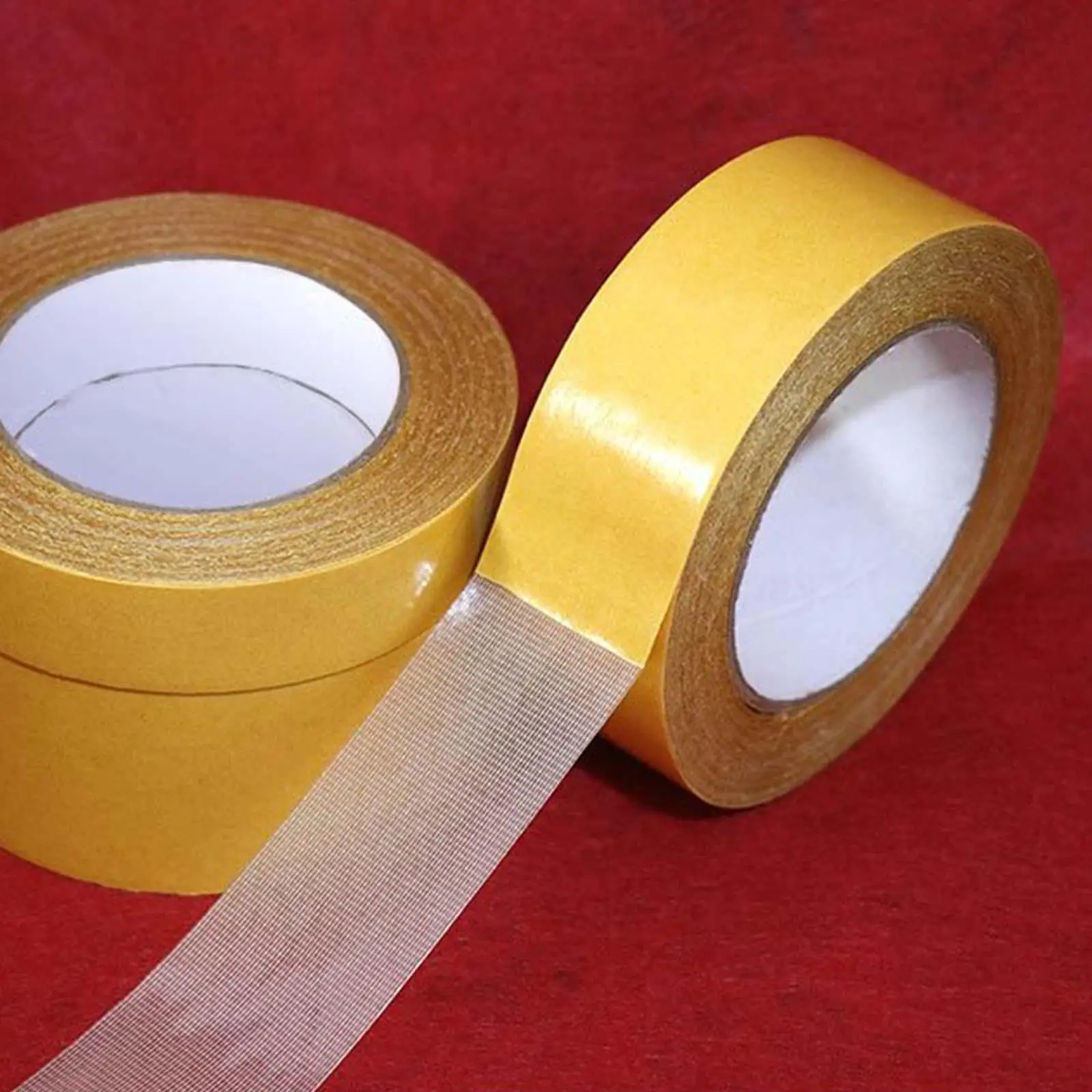 Heavy Duty Double Sided Fabric Tape Fiberglass Mesh Strong Adhesive Removable for Carpet Wall Art Crafts