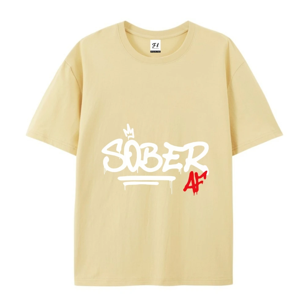 تي شيرت برقبة دائرية ملابس الشارع Sober Y2k Style جرافيك تي شيرت تصاميم قطن ناعم Harajuku ملابس نسائية بأكمام قصيرة