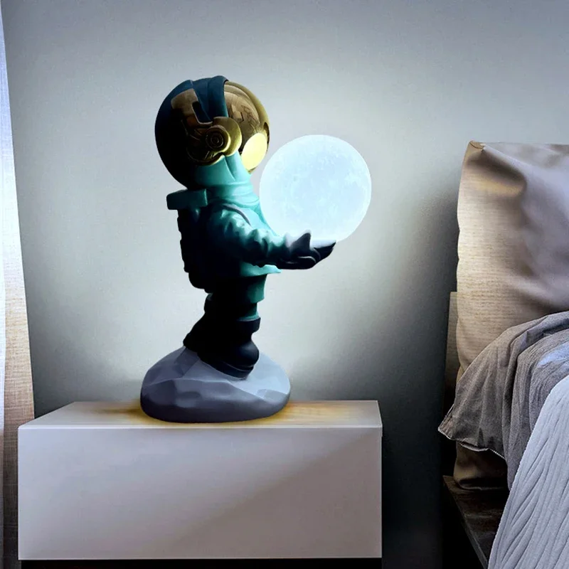 Astronauten Led Tafellamp Nordic Creatieve Woonkamer Sfeer Nachtlampje Kinder Slaapkamer Bed Indoor Bureauverlichting