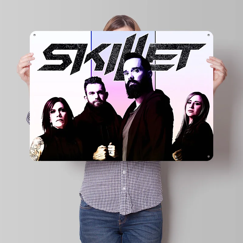 Skillet Band Vintage Poster Retro 3D Printed Metal Signs Customized Wall Hanging Gift for Modern Home Decoration Ornaments House