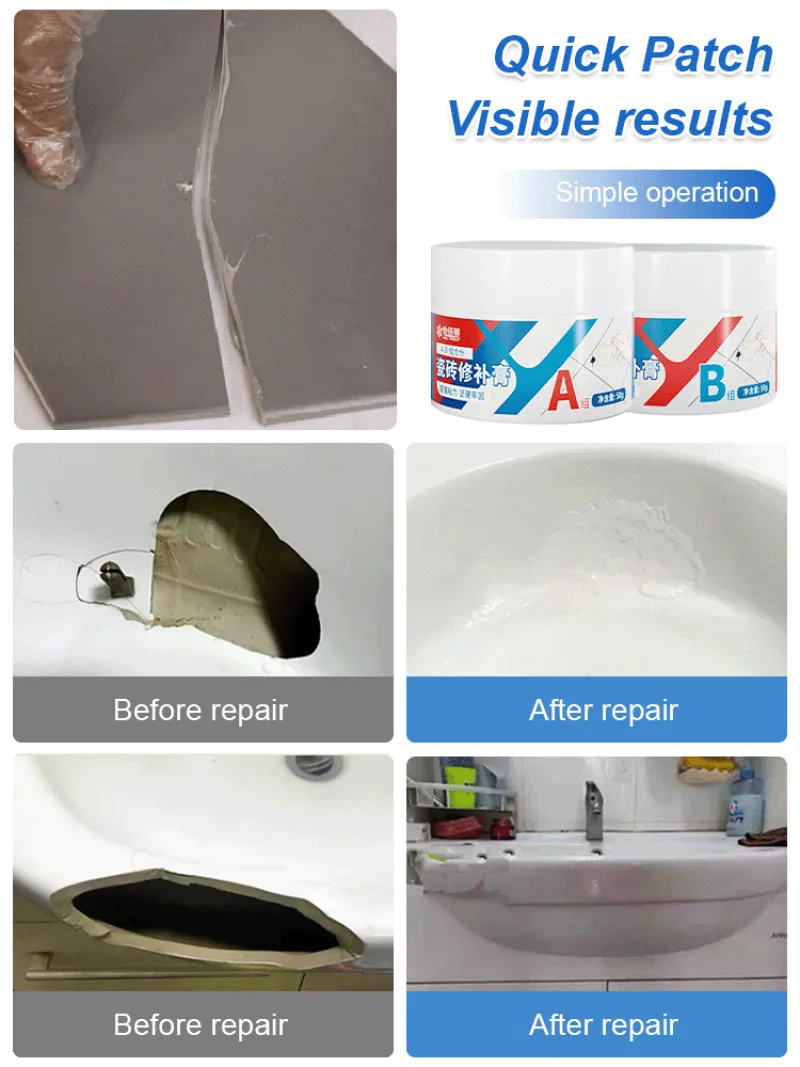 Ceramic repair paste Furniture combined with tile repair agent Tile repair paste caulk wash basin toilet repair glue