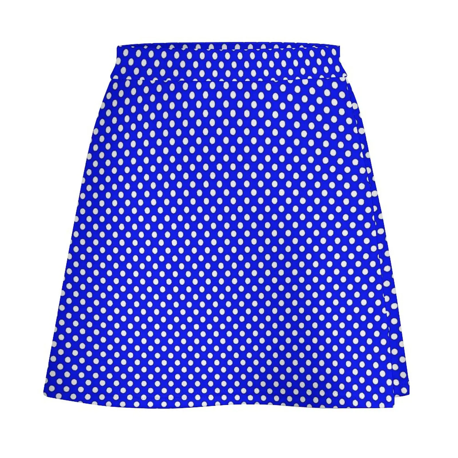 White And Blue Polka Dots Skirt Retro Print Cute Mini Skirts Spring High-waisted Graphic Street Fashion Casual Skirt Large Size