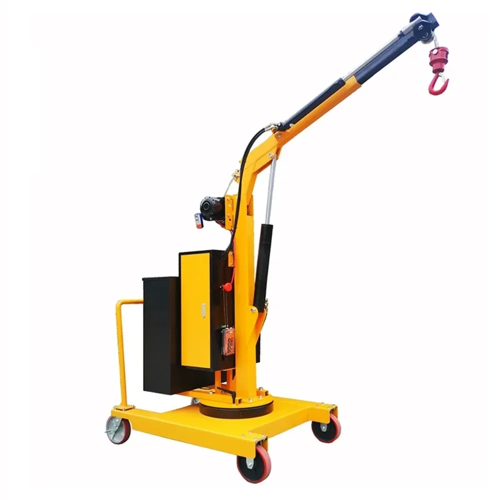 

Small household crane for rotary feeding and mobile running workshop warehouse