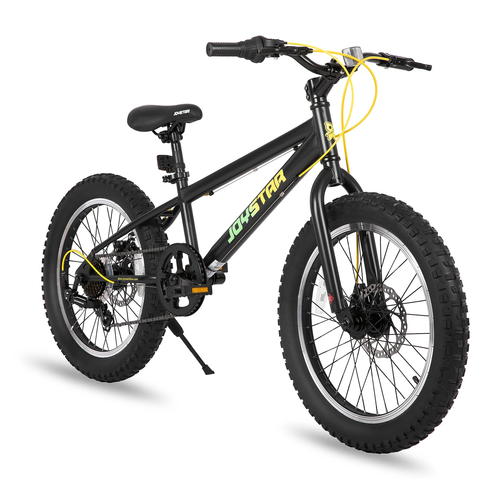 US 20 Inch Mountain Bike for Boy Girl Ages 7-16 Year Old, 3 Inch Wide Knobby Tire, 7 Speed Shimano, Disc Brakes, Fat Tire