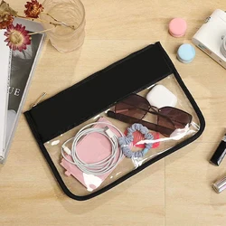 1/2pc Waterproof And Transparent Makeup Bag, Pvc Travel Makeup Storage Bag Flat Bag Makeup Storage Container