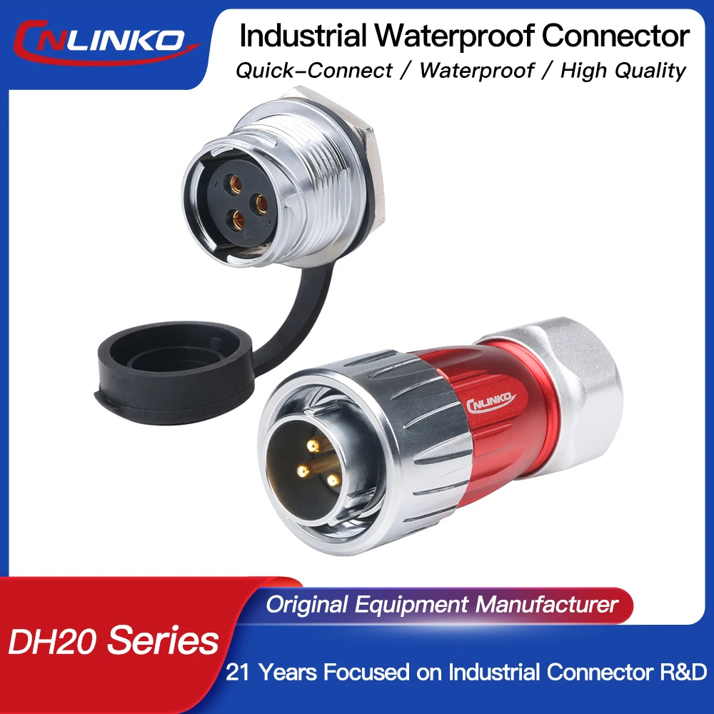 

CNLINKO M20 Waterproof Circular Connector Corrosion Resistant Metal Housing IP68 Waterproof Soldering Cable Electrical Connector