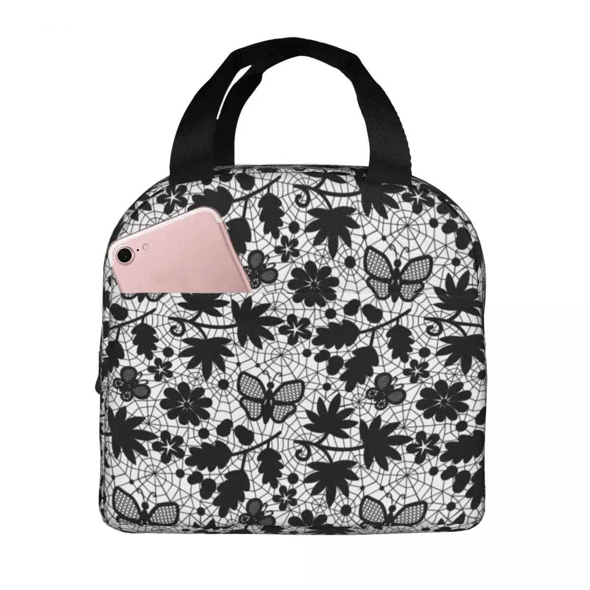 Sac à lunch étanche pour femmes et enfants, fleur, papillon, glacière Oxford isolée, boîte à lunch thermique pour pique-nique