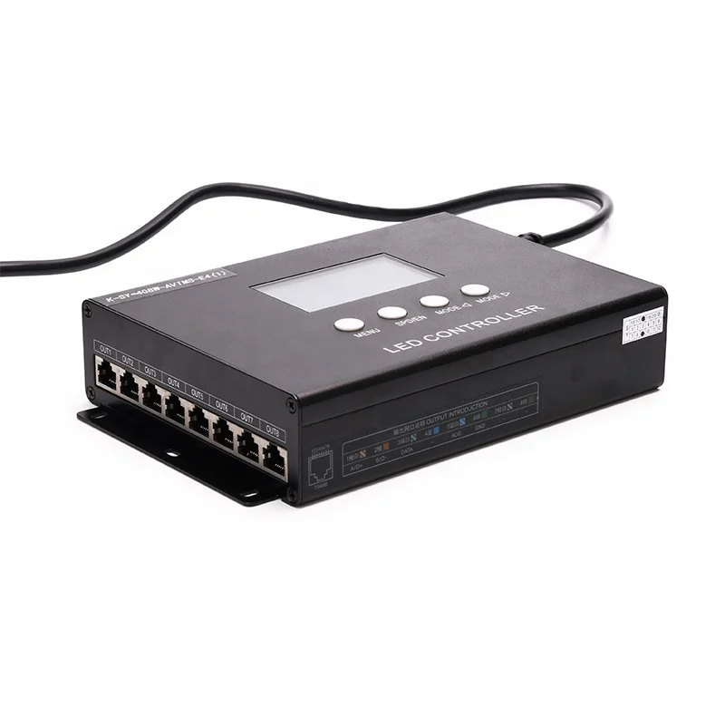K-SY-408 8CH إخراج أكثر من 10,000 نقطة دعم led بكسل ضوء الوقت نفق تحكم مع صوت ووظيفة تحكم بالموسيقى ، UCS512