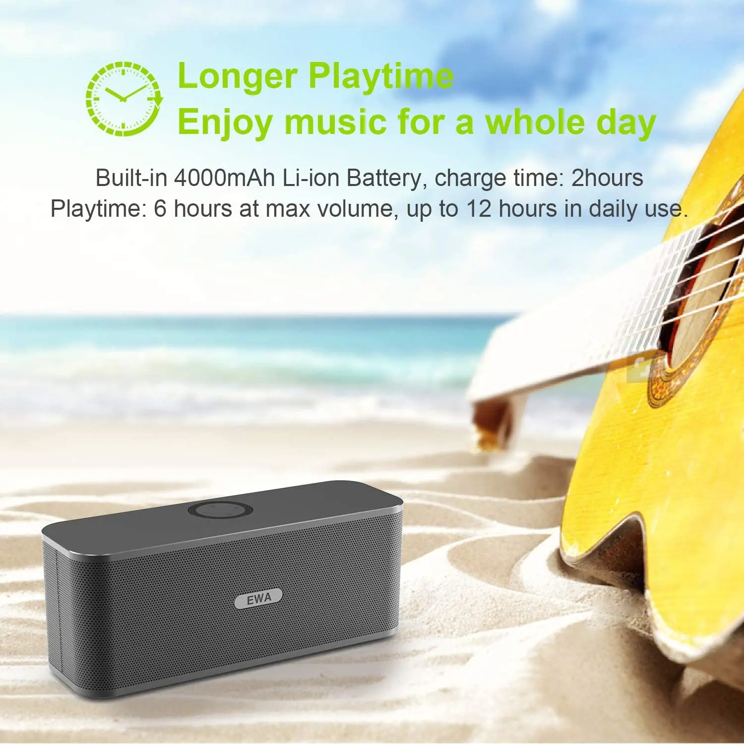 EWA Wireless TF Card Speaker 4000mA Ultra Long Playback Outdoor Portable Computer Bluetooth 5.0 Music Speaker