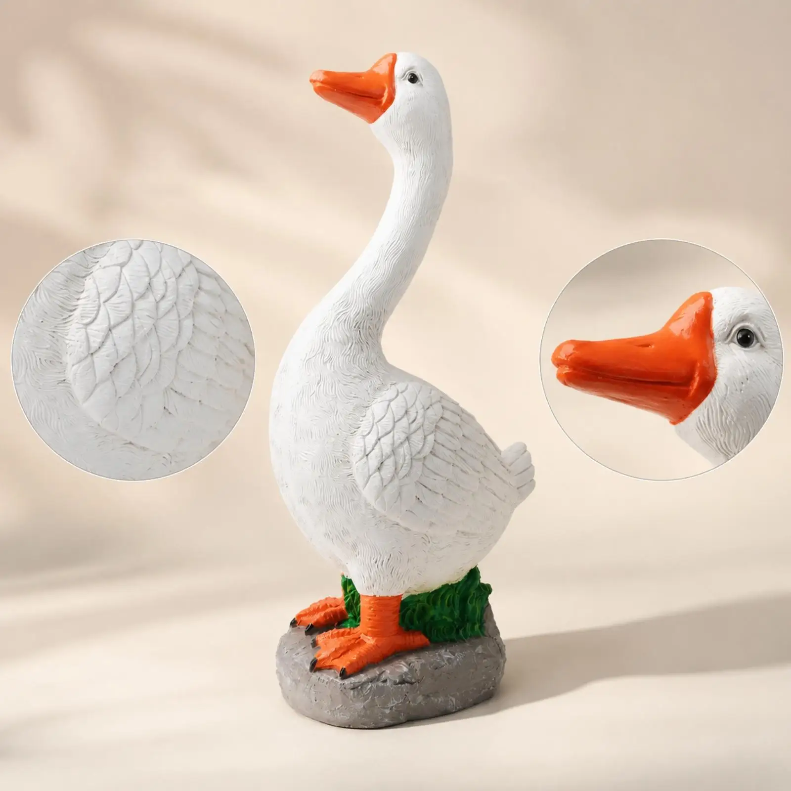 Decorative Garden Goose Sculpture for Outdoor Patio Lawn Art Oxide Bird Figure with Realistic Textured Detailing