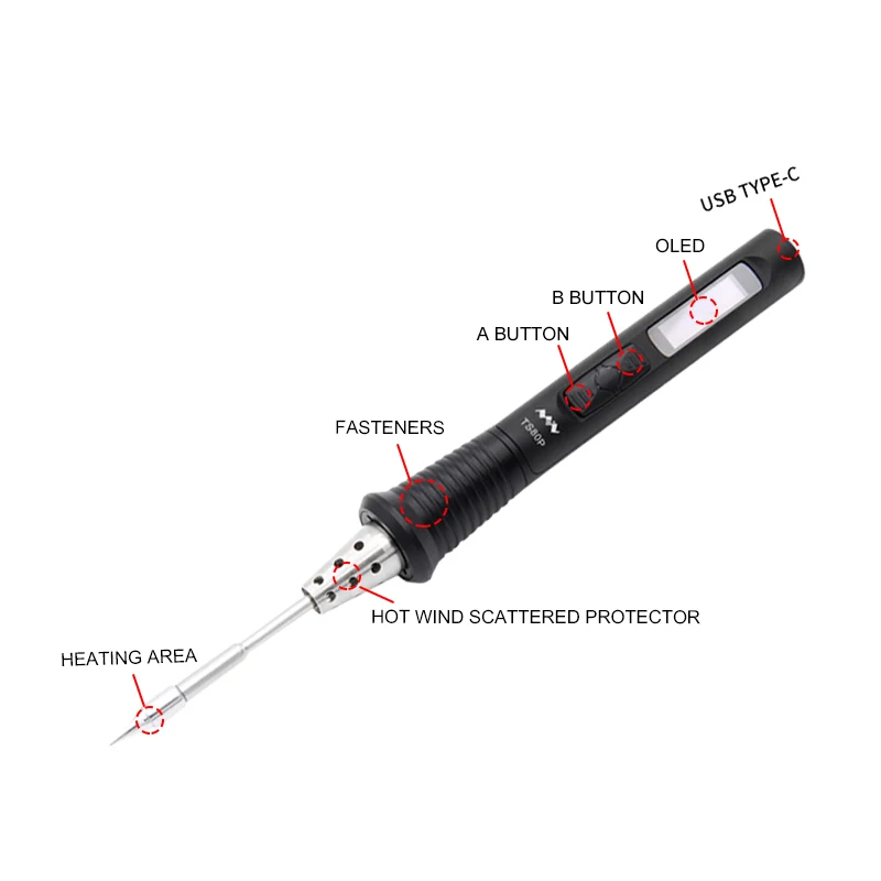 Original TS80 TS80P Electronic Soldering Iron Adjustable Temperature Programmable Portable Digital Display Tin Soldering Tools