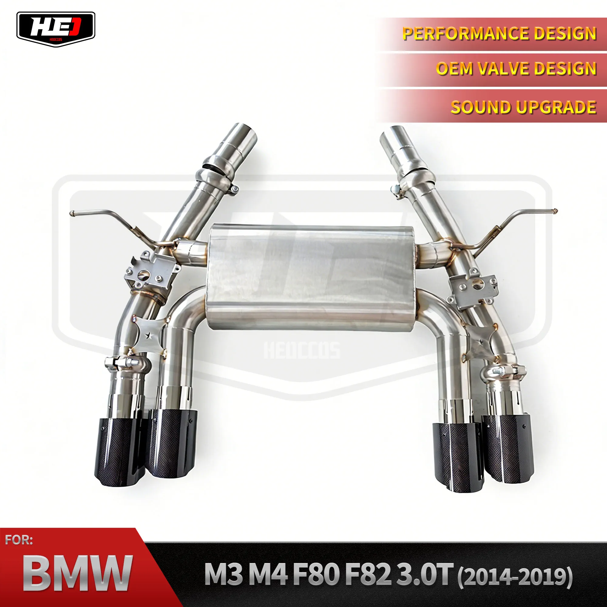 

HEO 2014-2019 выхлопная труба автомобиля выхлопная система равномерной длины средняя труба из нержавеющей стали 304 для BMW M3/M4 F80 F82 F83 S55 3.0T