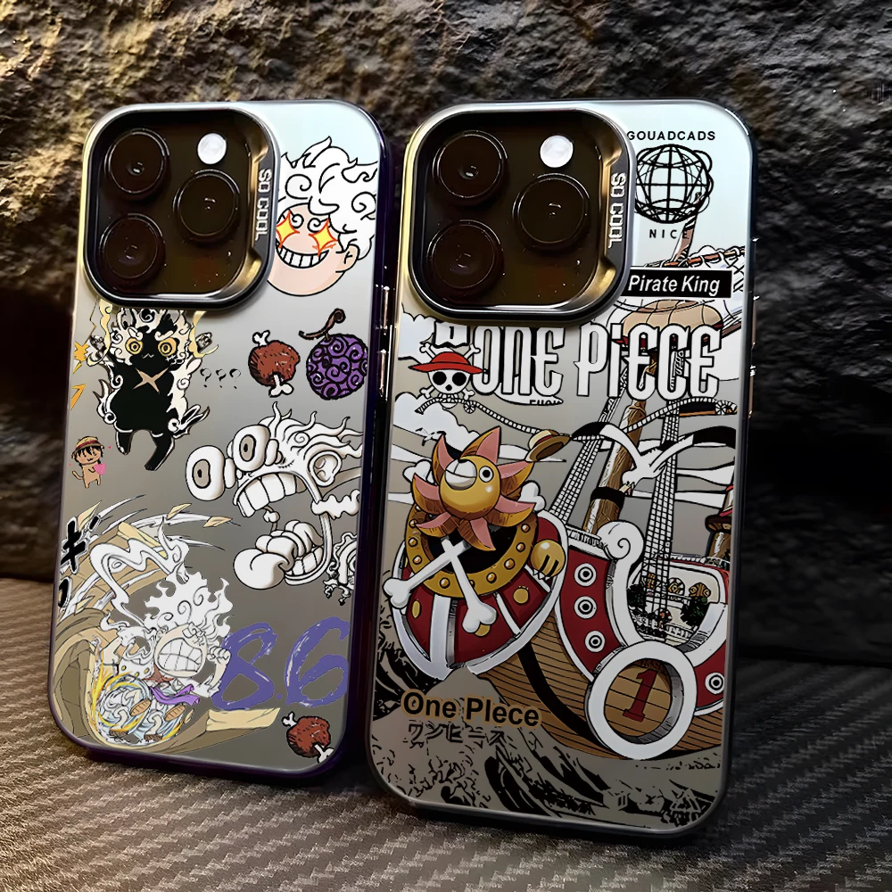 Funny O-One Pieces Logo Phone Case for iPhone 18 17 Air 16 16e 15 14 Plus 13 12 Mini 11 Pro Max X XsMAX Colorful Silver Cover