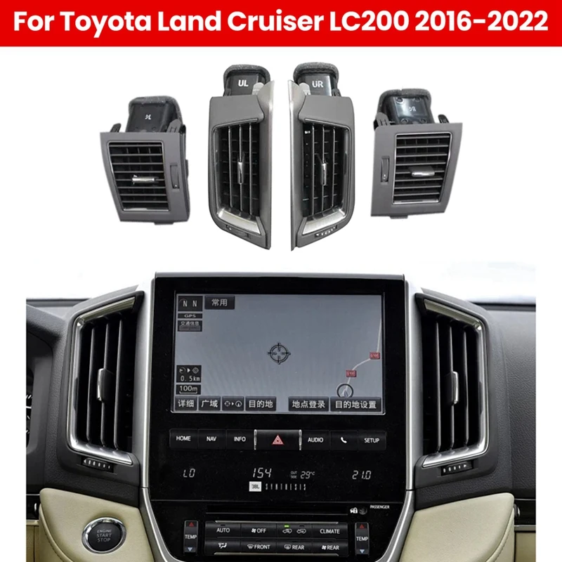 

For Toyota Land Cruiser LC200 2016-2022 Car Dashboard A/C Air Outlet Vent Trim Central Console Grille