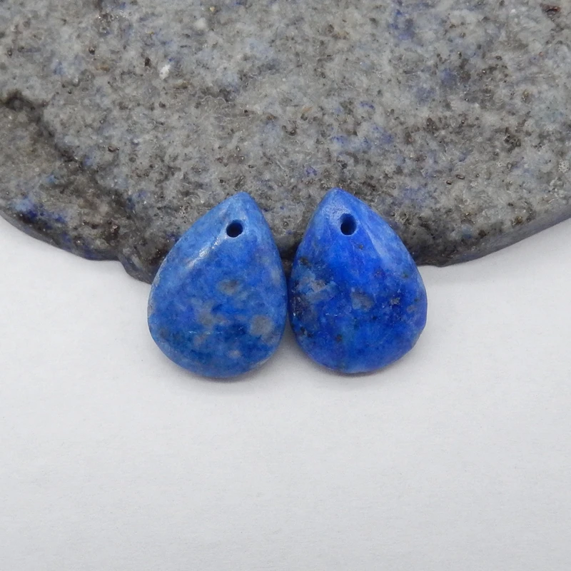 

Natural Lapis Lazuli Teardrop Earring Beads Deep Blue Gemstone DIY Jewelry Accessories for Unisex Adults