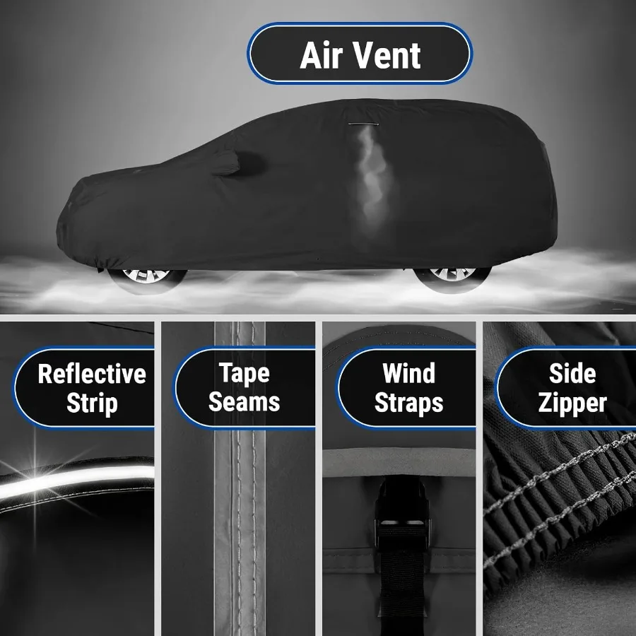 غطاء SUV مخصص لسيارة جيب كوماندر 20062010 مقاوم للماء لجميع الأحوال الجوية والمطر والثلج والأشعة فوق البنفسجية وواقي من الشمس الخارجي بالكامل والداخلي والخارجي للسيارة #5