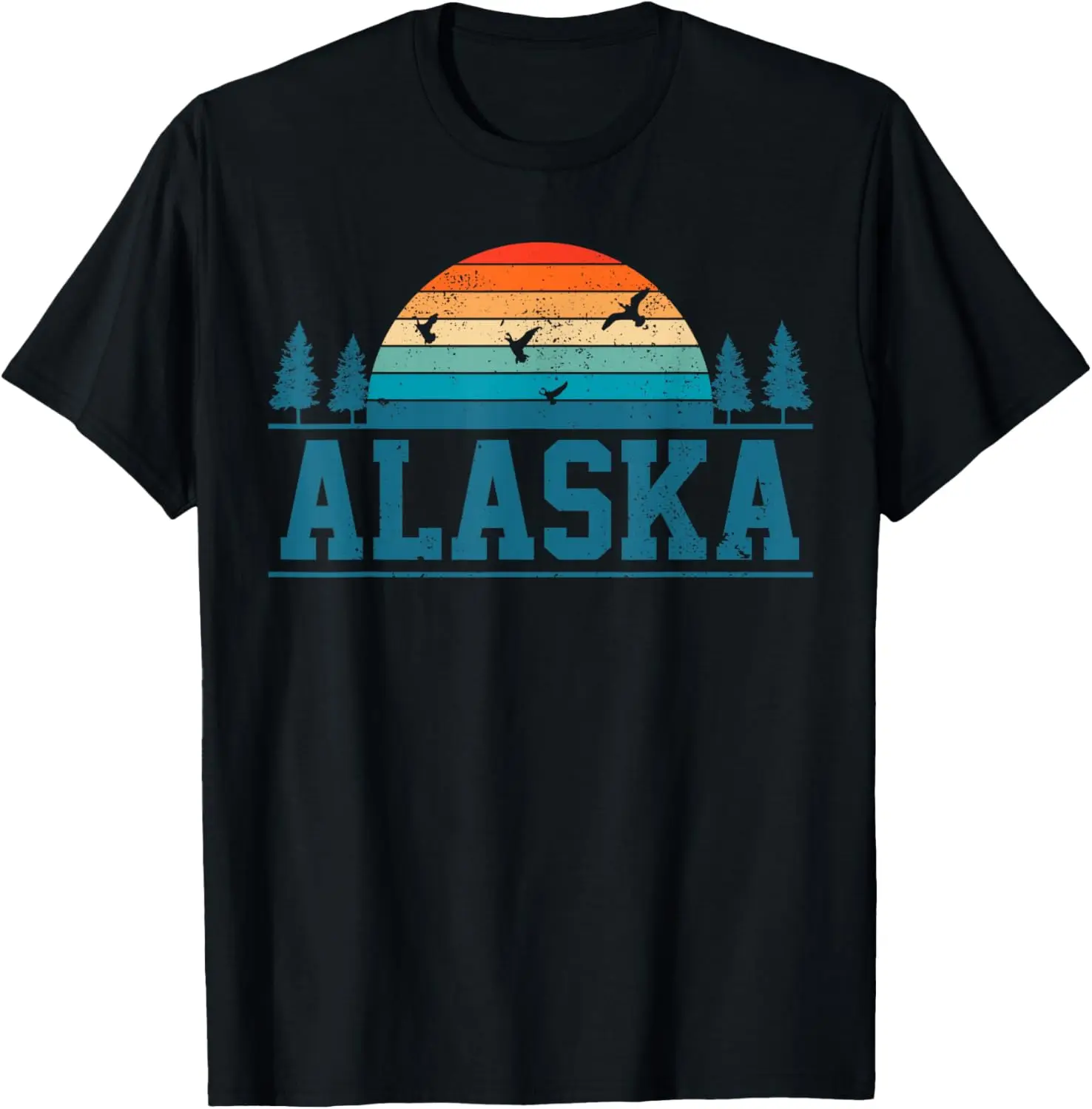 Camiseta vintage de presente retrô de caça de patos do Alasca e gansos