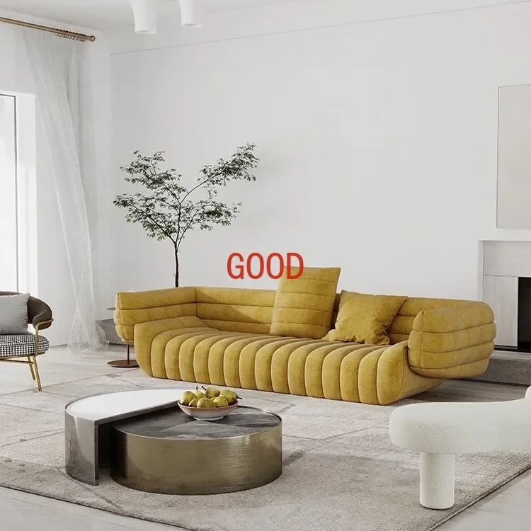 

Sofa combination living room Nordic style Internet celebrity small apartment straight row technology cloth furniture new