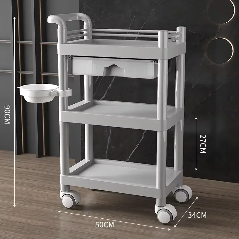 Barbershop Tool Cabinet Trolley Salon Special Network Red Hair Salon Tool Car Multi-functional Cutting Work Cabinet