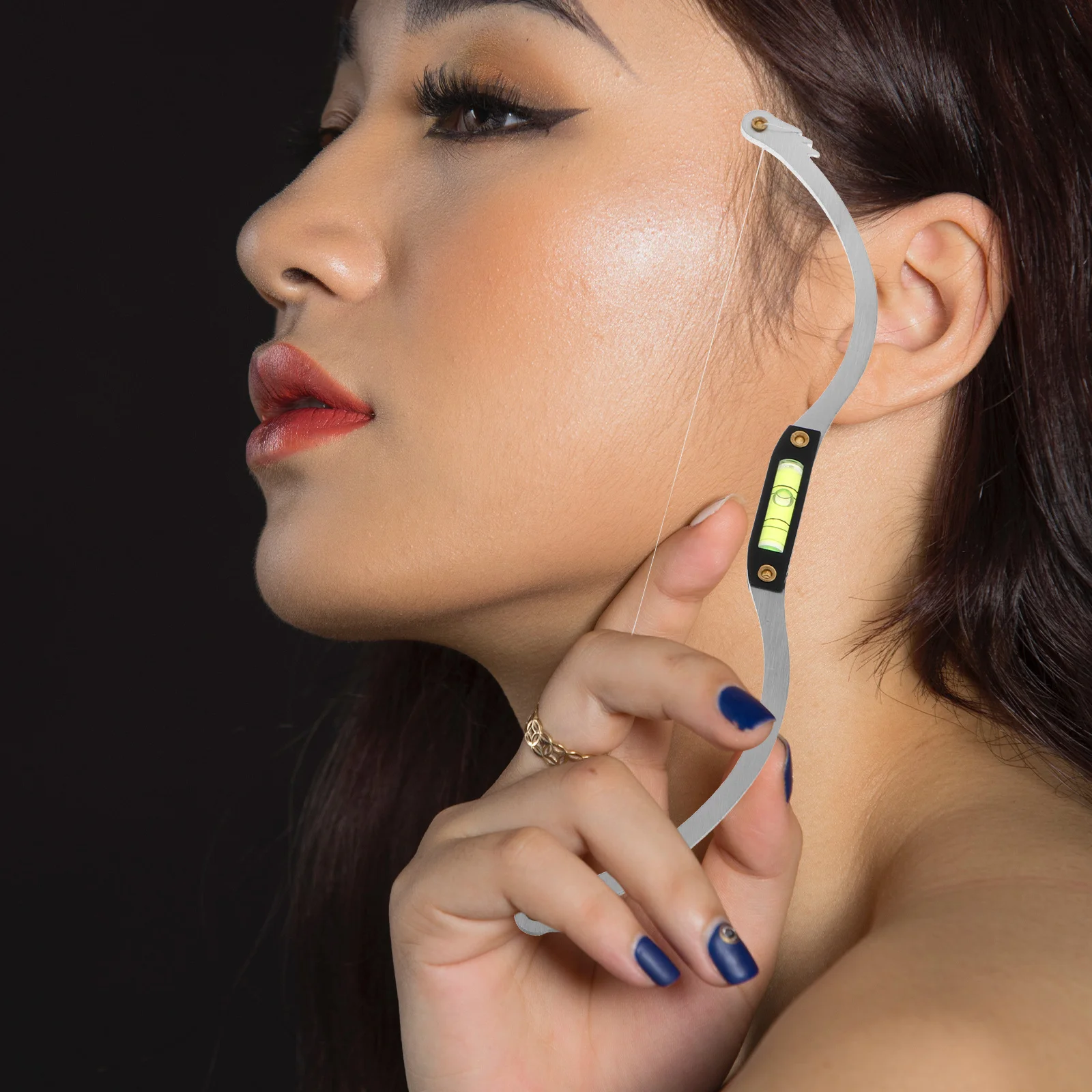 

Eyebrow Mapping Tool Metal Brow Mapper Ruler Level Multifunctional Eyebrow Measuring Shaper Symmetry Positioning Tool