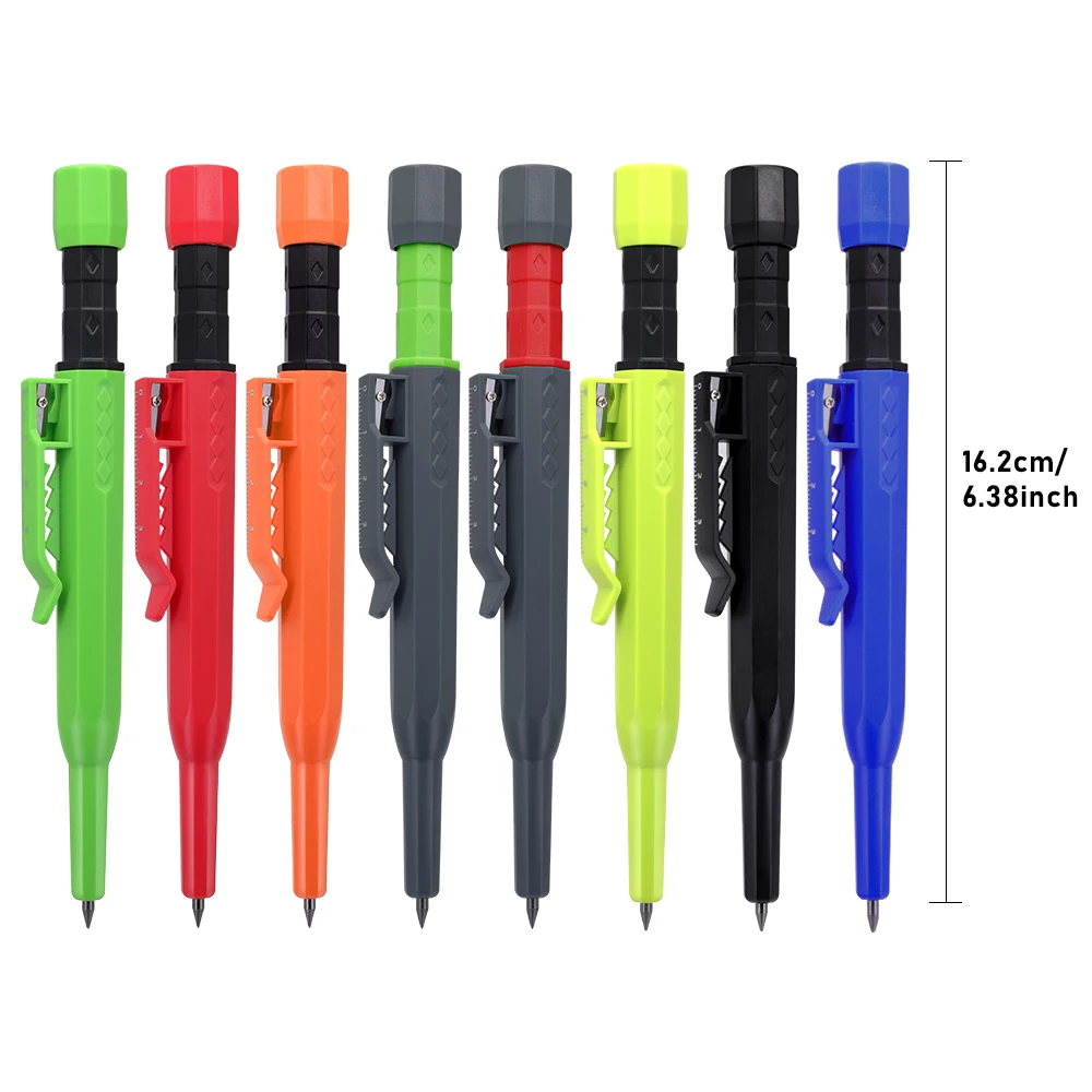 Professional 2.8mm Deep Hole Carpenter Mechanical Pencil or Refill Lead, Plastic Pen Cap, for Architect Woodworking Marking Tool view 6