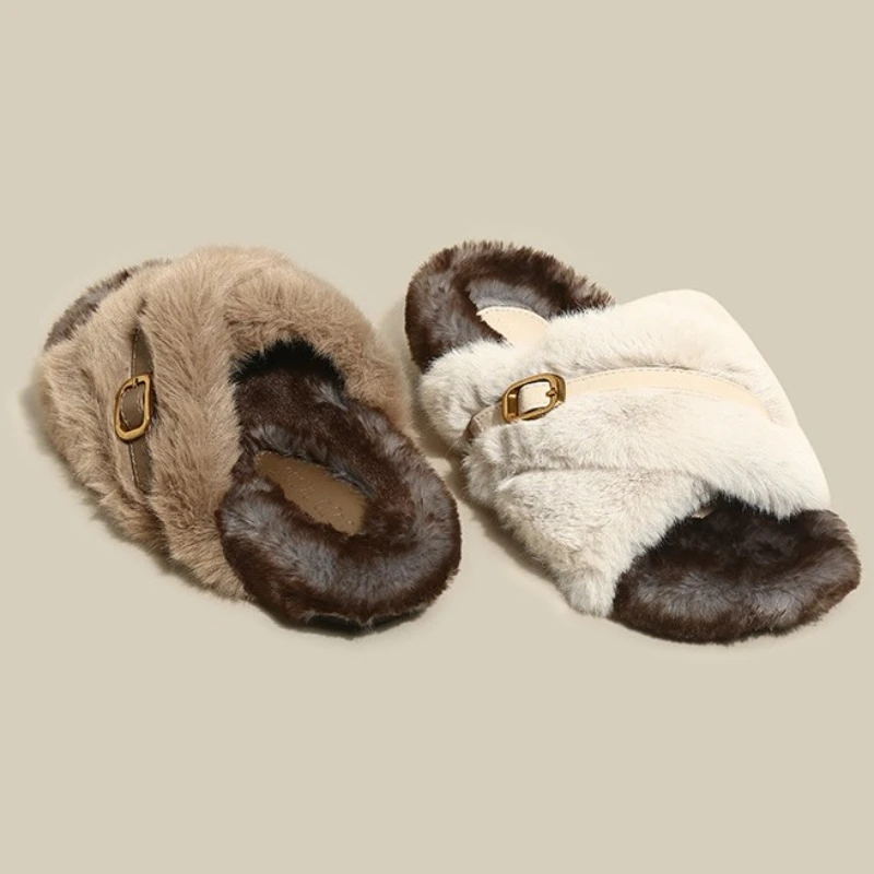 

Women's outdoor slipper, winter new style, fashionable and casual thick-soled slipper, flat and comfortable cotton slipper 2025