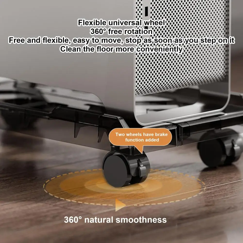 Adjustable Mobile CPU Stand Heavy-Duty PC Tower Stand With 4 Caster Wheels Ventilated Under Desk CPU Holder PC Floor Cart