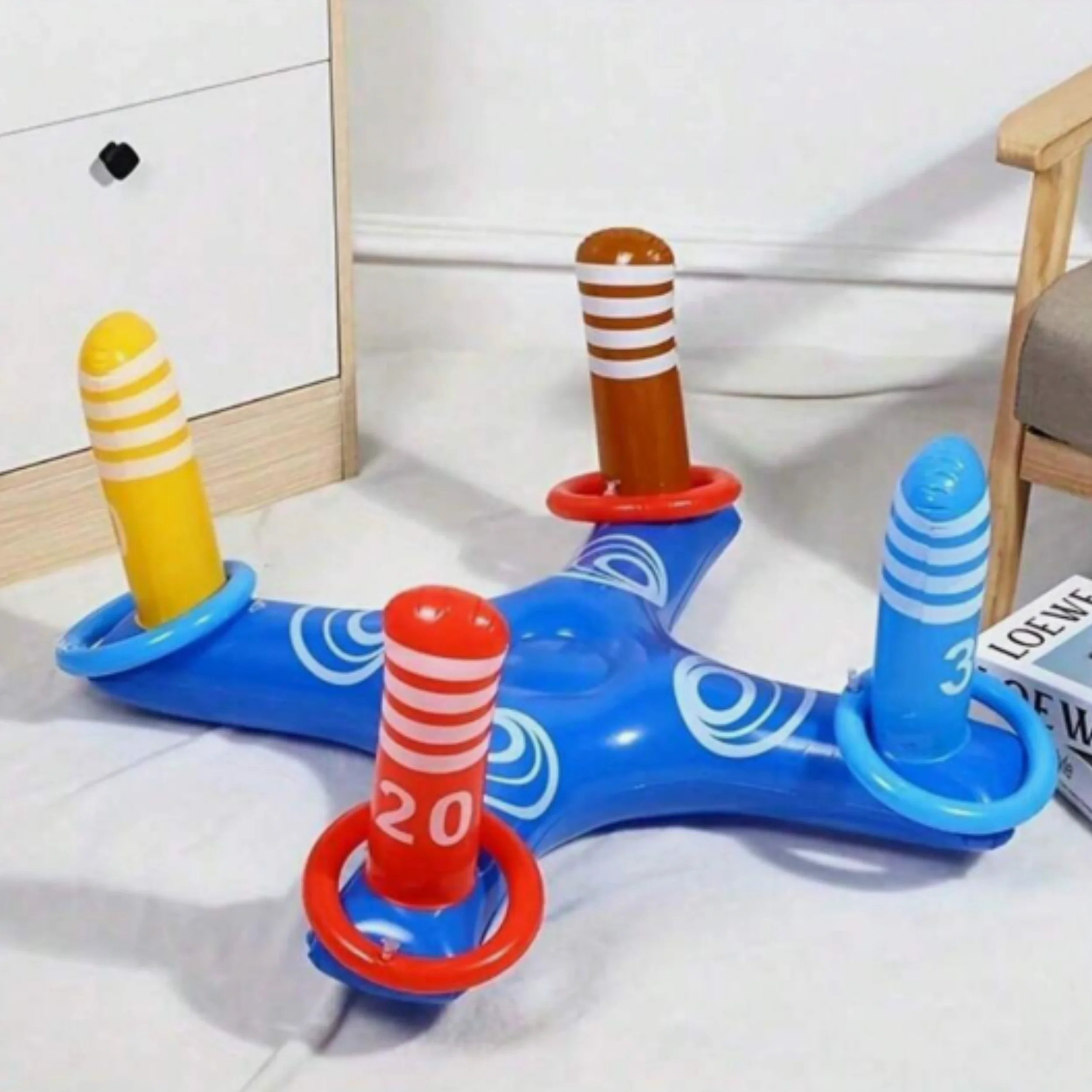 مجموعة واحدة من ألعاب الرمي المتقاطعة القابلة للنفخ - لعبة رمي المياه لحفلات حمام السباحة للحفلات الصيفية، والمتعة الخارجية والألعاب المائية، والحفلات