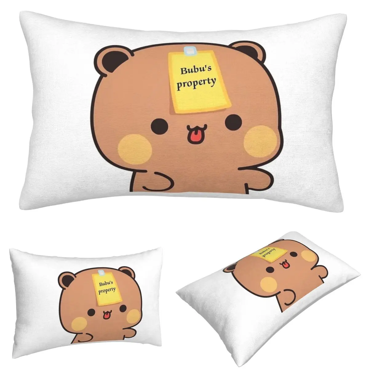 

Bubu Dudu Panda And Brownie Bear Couple V8 2024 Rectangle Pillowcase Cushion Cover Bedroom Bed Home Comfort Throw Pillow