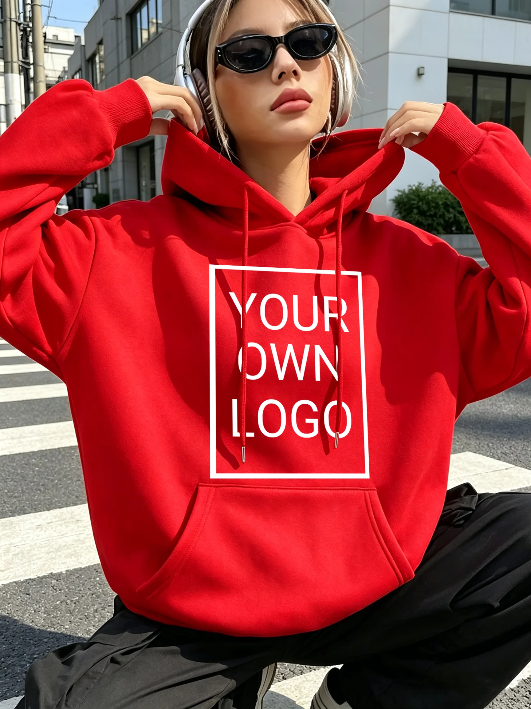 DIY Custom Couple Family Friend Picture Women Hoody Pocket Oversized Autumn Hoodie Hip Hop Comfortable Clothes Fleece Streetwear