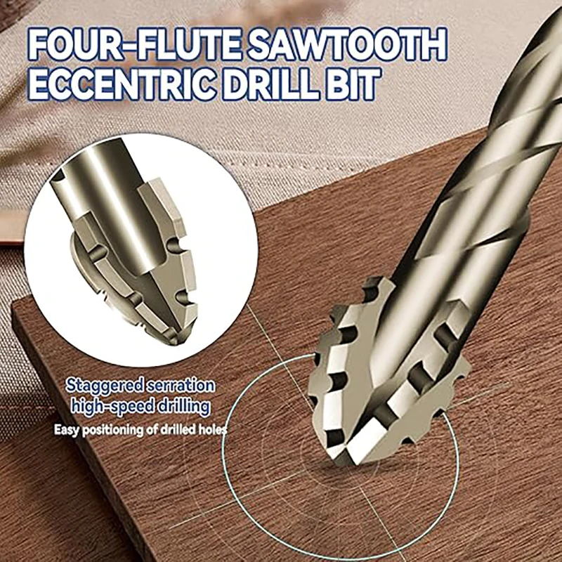 

1Pc High-Four-edged Serrated Eccentric Drill For Dry Drilling Of Ceramic Tiles Glass Marble Concrete Carbide Drill Bits 6/8/10mm