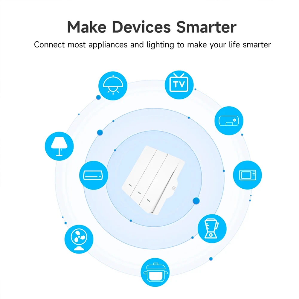 Interruptor de luz inteligente para el hogar, dispositivo Universal de 1 a 3 entradas con cinta de capacitancia, compatible con Tuya ZigBee, Alexa y Google Home