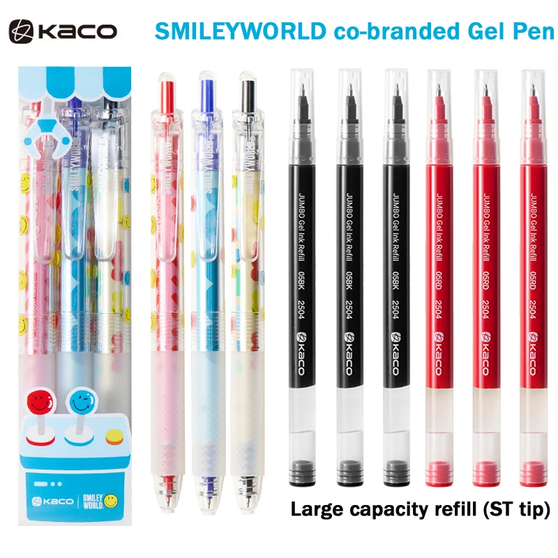 

KACO SMILEYWORLD Kawaii Gel Pen,Sweet Vending Machine,Black/Red/Blue Ink Smooth Writing for Journals Study,Cute Aesthetic Supply