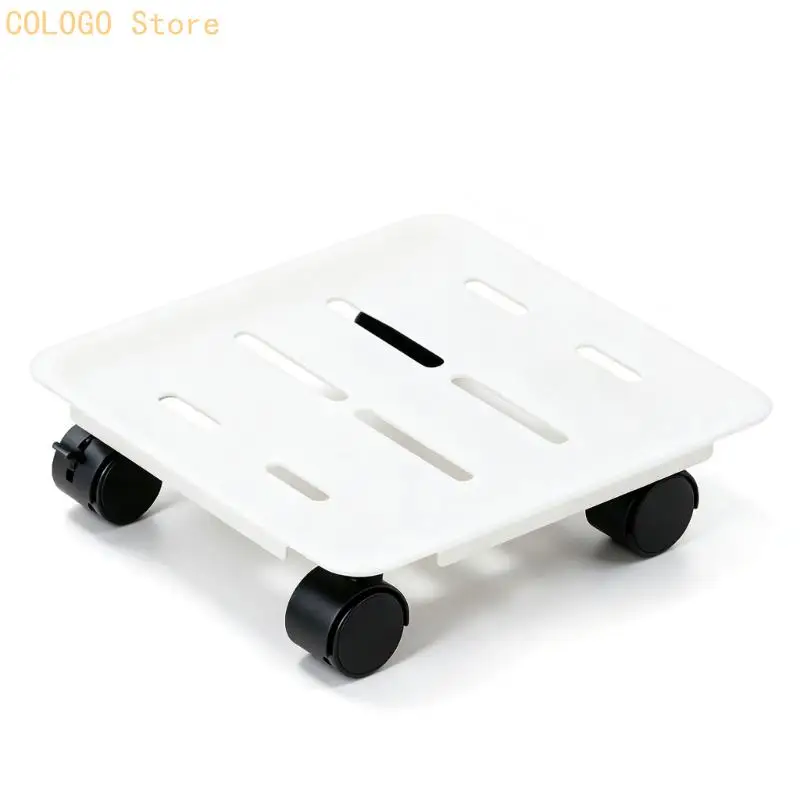 Rolling Pot Stand with Metal Tray Base with Vented Top for Indoor Pots and Daily Household Placement Use D0LD
