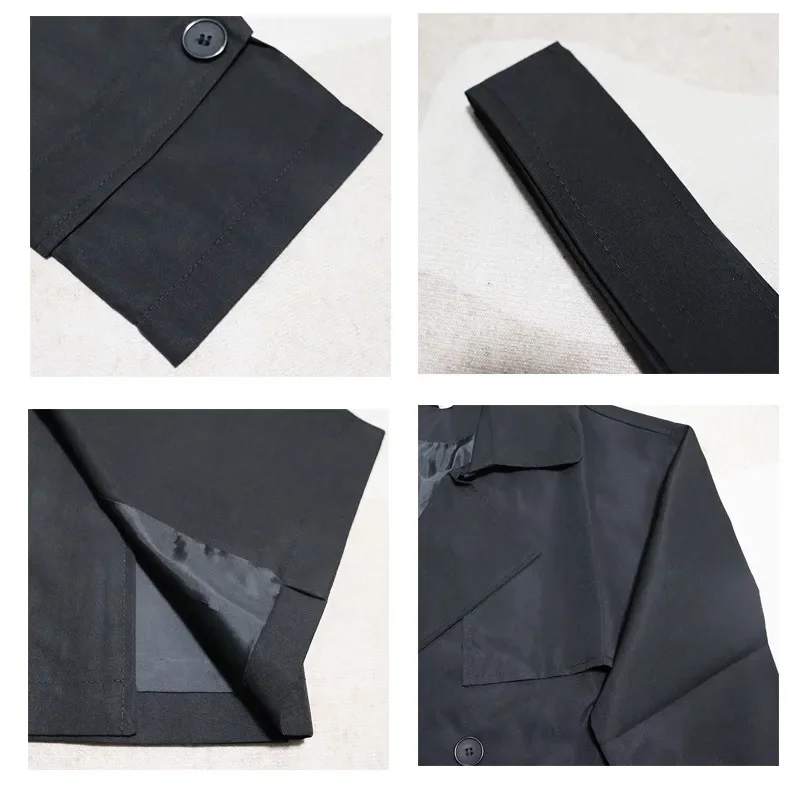 Korean style Autumn Trench men Coat Male Streetwear Windbreaker Trenchcoat Solid Business Casual Loose Long Overcoat JJ620