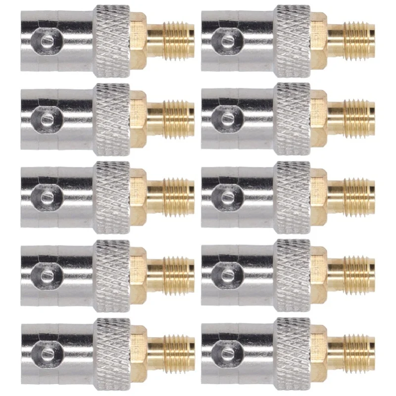 10Pcs RF Coaxial Cable Adapter SMA Female To BNC Female Coax Line Connector Set Kit